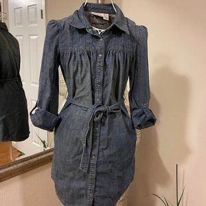 Women's DKNY Jeans Denim Jacket Long Buttons Sz Sm